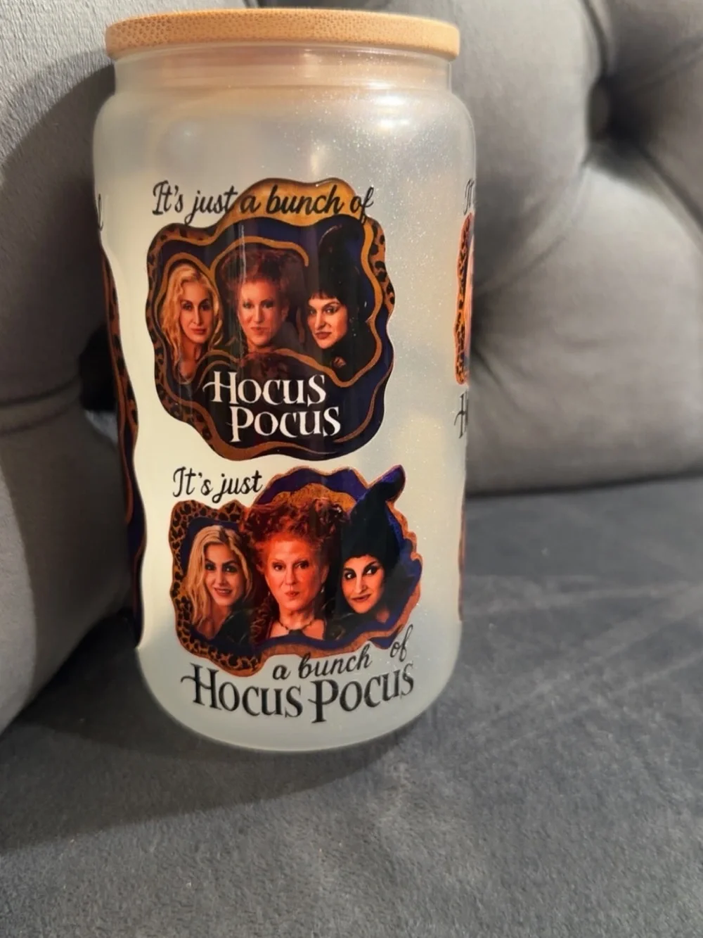 Hocus Pocus Glow-In-The-Dark Glass Cup - custom made